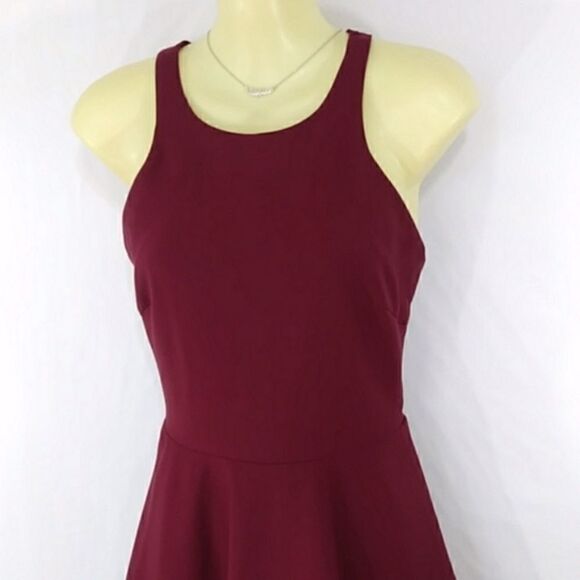 ELIZABETH & JAMES DRESS FIT & FLARE BURGUNDY SKATER "MAGDALENA"EXCELLENT… - Picture 4 of 7